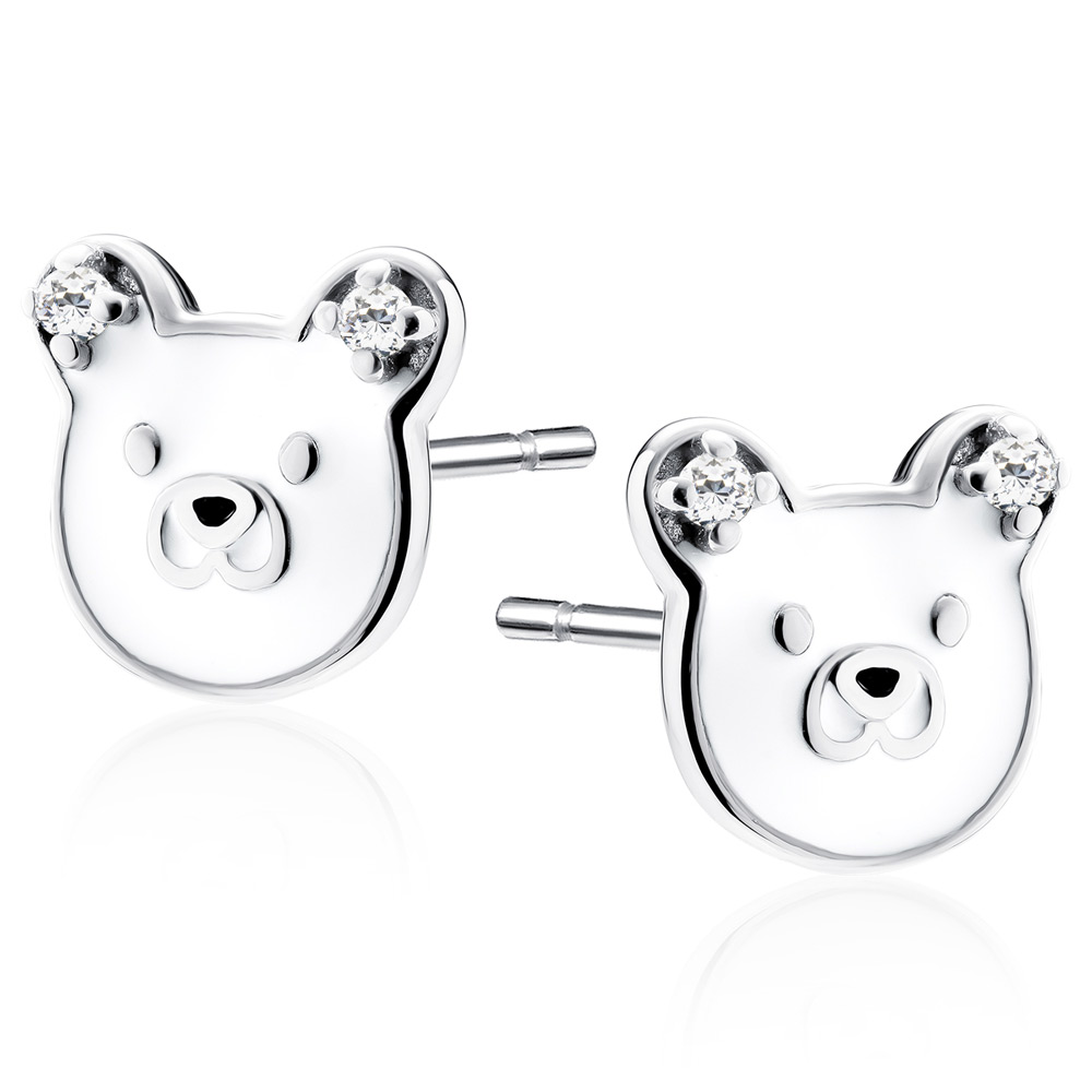 Cercei argint ursulet cu pietre Teddy Bear DiAmanti Z2207ER_W-DIA Cercei argint ursulet cu pietre Teddy Bear DiAmanti Z2207ER_W-DIA